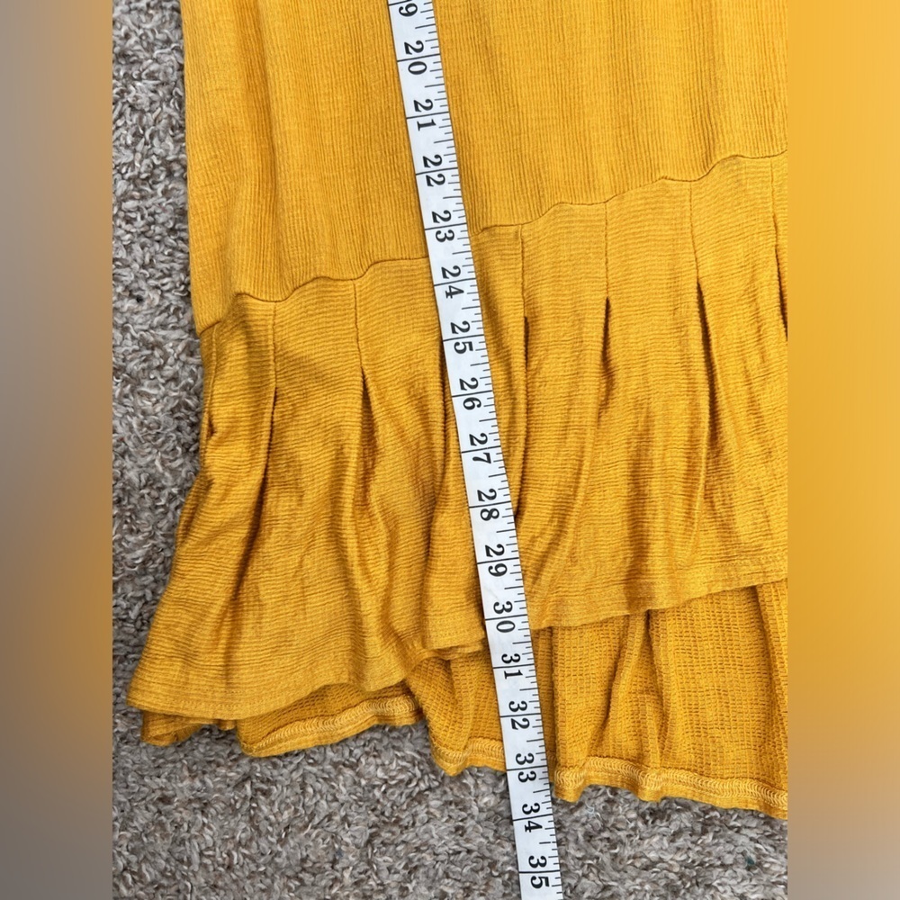 Free People Summer Strutting Yellow Long Sleeve Mini Dress Size Medium - Picture 8 of 11